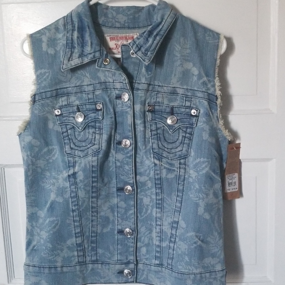 True Religion Leaf Trucker Vest